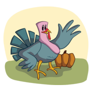 turkey waving character Logo PNG Vector