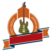 Vintage music studio guitar Logo PNG Vector