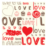 vintage style valentine day doodles Logo PNG Vector