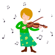 woman playing violin Logo PNG Vector