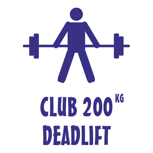 Club 200kg Deadlift Logo PNG Vector