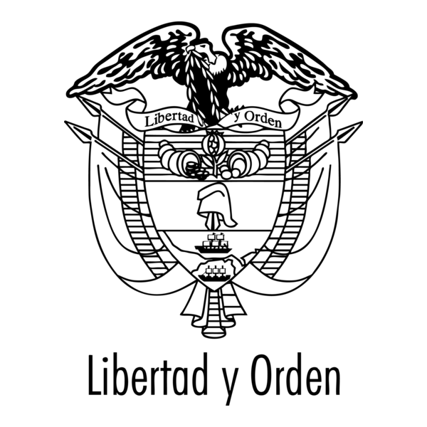 Colombian coat of arms B/W Logo PNG Vector