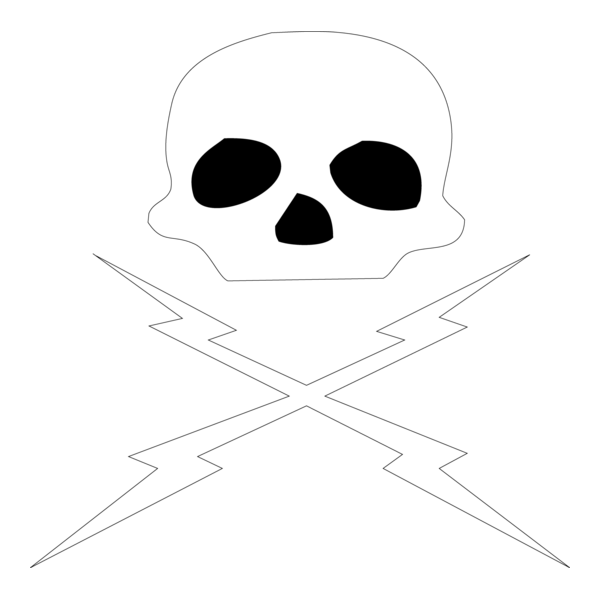 Death Proof Skull and Bolts Logo PNG Vector