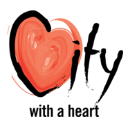 City with a Heart Logo PNG Vector