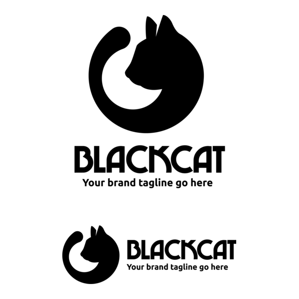 black cat Logo PNG Vector