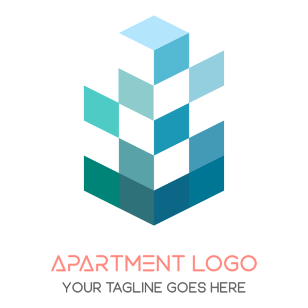 Blue 3d geometric Logo PNG Vector