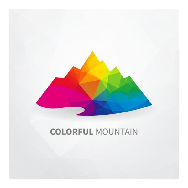 Colorful Mountain Logo PNG Vector