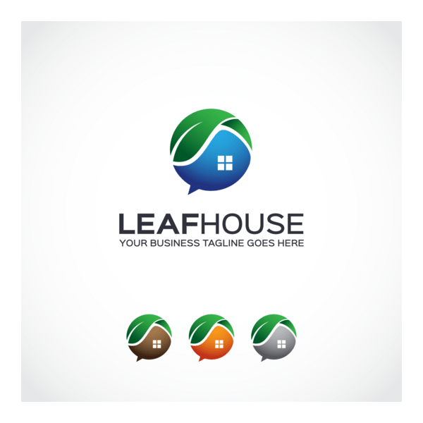 Leaf House Logo PNG Vector