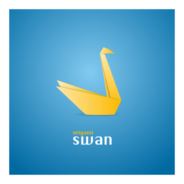Origami swan Logo PNG Vector