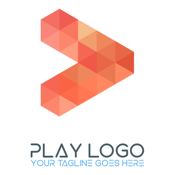 Red polygonal Logo PNG Vector