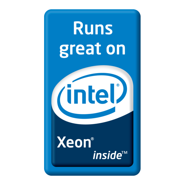 Runs great on Intel Xeon inside Logo PNG Vector