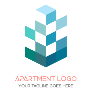 Blue 3d geometric Logo PNG Vector