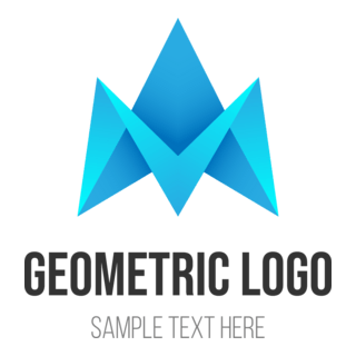 Blue geometric Logo PNG Vector