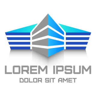 Blue style building Logo PNG Vector