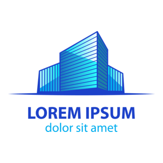 Blue style building Logo PNG Vector