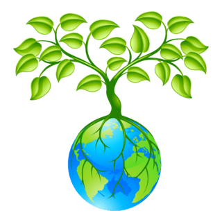Globe with tree Logo PNG Vector
