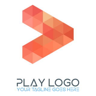 Red polygonal Logo PNG Vector