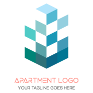 Blue 3d geometric Logo PNG Vector