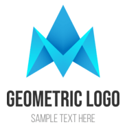 Blue geometric Logo PNG Vector