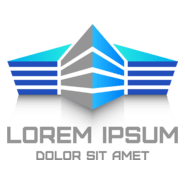 Blue style building Logo PNG Vector