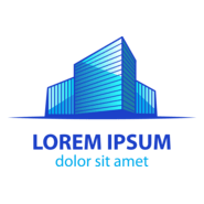 Blue style building Logo PNG Vector