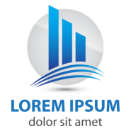 Blue style building Logo PNG Vector