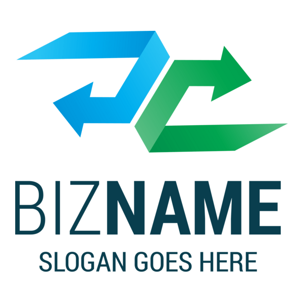 a blue arrow and a green arrow Logo PNG Vector