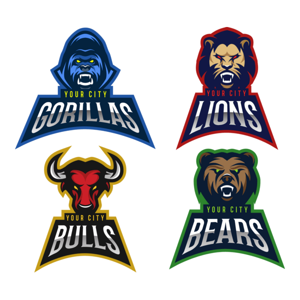 Aggressive Animals Sports Logo PNG Vector