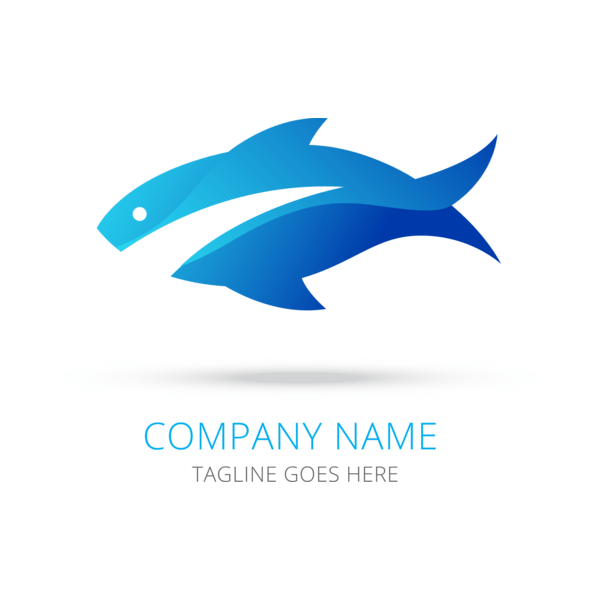 Blue fish Logo PNG Vector
