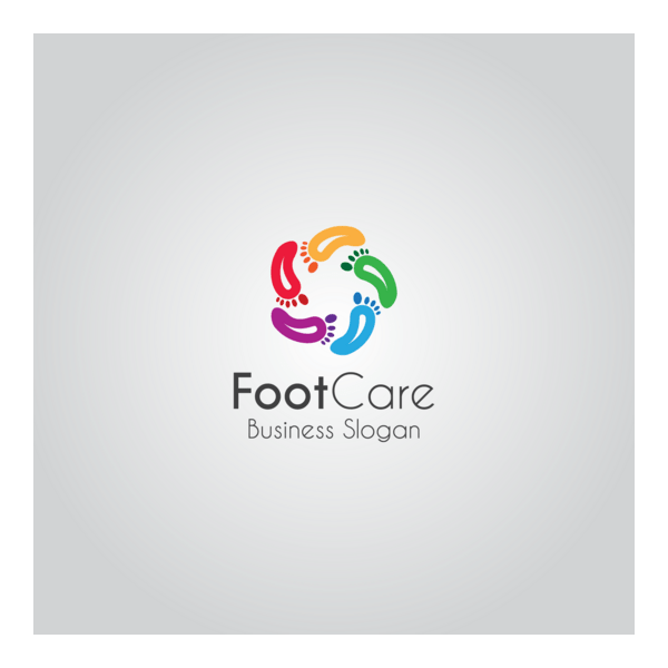 Colorful foot prints Logo PNG Vector