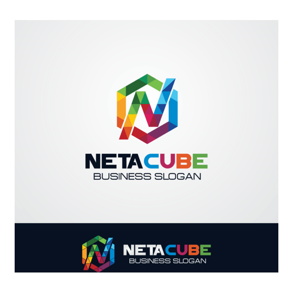 Colorful Hexagonal Letter N Logo PNG Vector