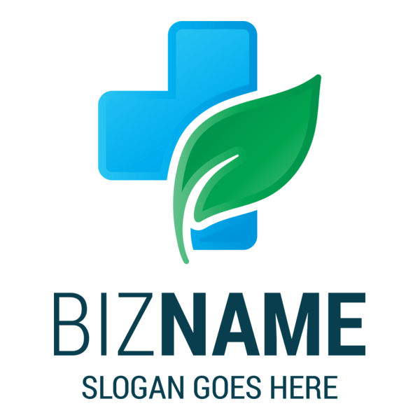 cross and a leaf Logo PNG Vector