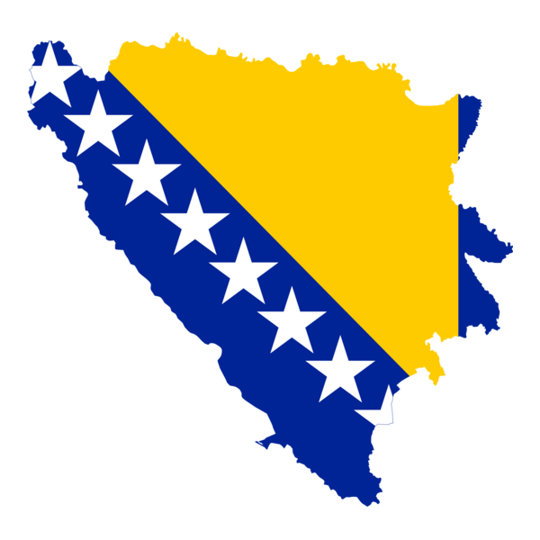 Flag map of Bosnia and Herzegovina Logo PNG Vector