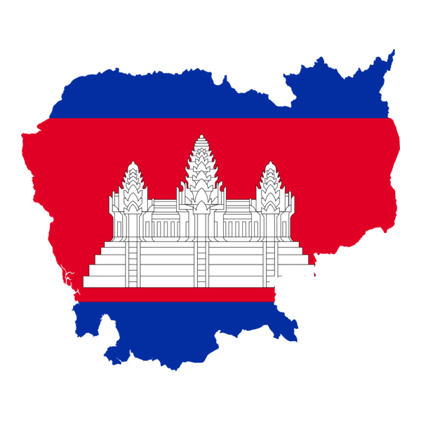 Flag map of Cambodia Logo PNG Vector