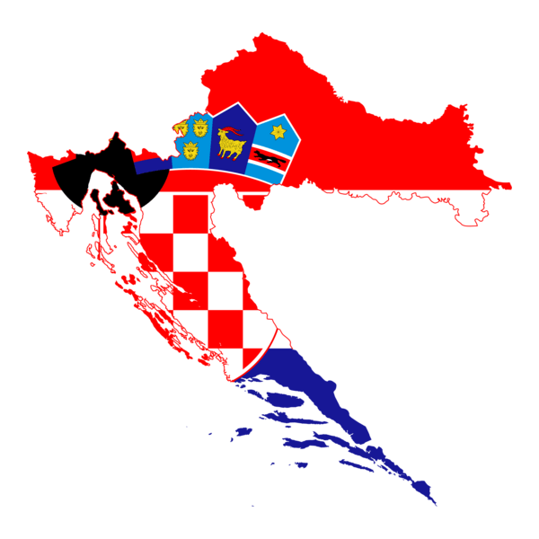 Flag map of Croatia Logo PNG Vector