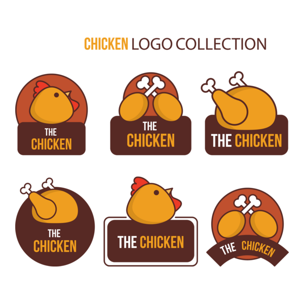Great selection of hand-drawn chicken Logo PNG Vector