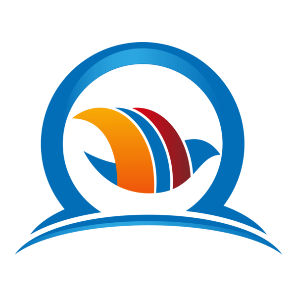 Hand-painted blue circle Logo PNG Vector