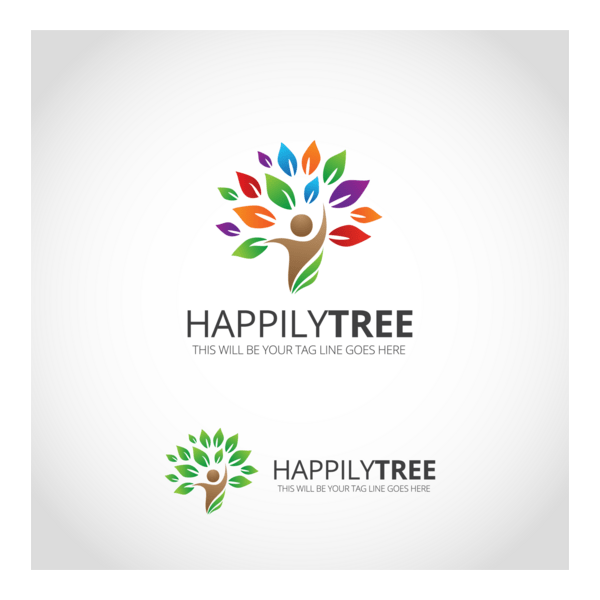happily tree Logo PNG Vector