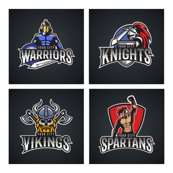 Human Characters Sports Logo PNG Vector