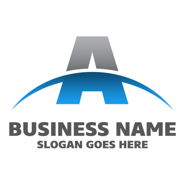 letter a silver and blue Logo PNG Vector