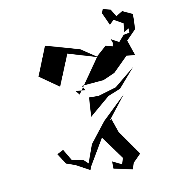 Man silhouette delivery Logo PNG Vector