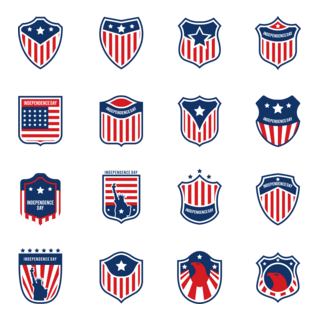 American Flag Colection Logo PNG Vector