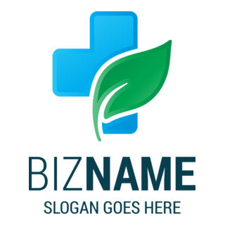 cross and a leaf Logo PNG Vector