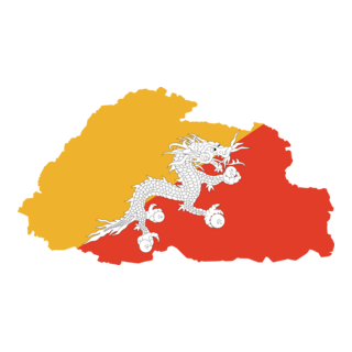 Flag map of Bhutan Logo PNG Vector