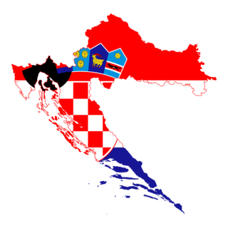 Flag map of Croatia Logo PNG Vector