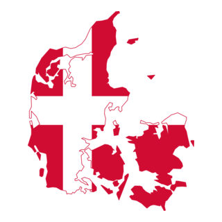Flag map of Denmark Logo PNG Vector