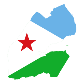 Flag map of Djibouti Logo PNG Vector