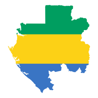 Flag map of Gabon Logo PNG Vector