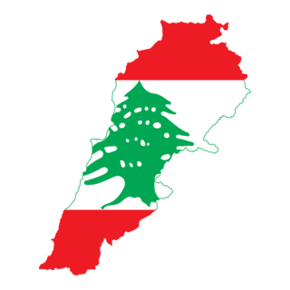Flag map of Lebanon Logo PNG Vector
