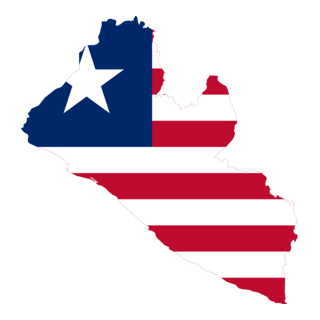 Flag map of Liberia Logo PNG Vector